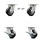 Service Caster 4 Inch Kingpinless Rubber on Aluminum Wheel Caster Swivel Locks 2 Brakes, 2PK SCC-KP30S420-RAR-BSL-2-SLB-2 - alternate 1